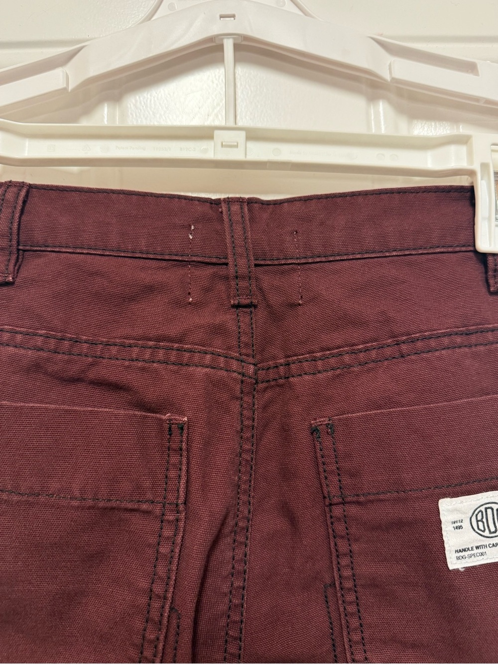 BDG Burgundy Carpenter Pants Size 25 Double Knee Workwear Utility Skater Granola - Picture 7 of 9